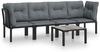 vidaXL 5-tlg. Garten-Lounge-Set Schwarz und Grau Poly Rattan 3187734 Bild 2