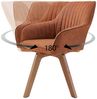 LebensWohnArt Stuhl Moderner Drehstuhl NOVO used-brown Buchenholz Beine Armlehnen Bild 4