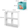 Kinderregal Tetra Weiß 72.6 x 72 cm mit 4 Faltboxen (rot/gelb) Vicco Bild 3