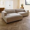 Ecksofa Ottomane links Cord Velours 266x150x80 beige FINN Bild 3