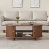 Couchtisch, Nussbaum Couchtisch mit Stauraum und Schiebetüren platzsparendes Multifunktionsmöbel Sofatisch mit 360 Grad Schiebetür kaffeetisch mit 4 Beinen Holzfarben, 100 x 50 x 40 cm Bild 5