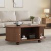 Couchtisch, Nussbaum Couchtisch mit Stauraum und Schiebetüren platzsparendes Multifunktionsmöbel Sofatisch mit 360 Grad Schiebetür kaffeetisch mit 4 Beinen Holzfarben, 100 x 50 x 40 cm Bild 4