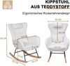 MODFU Relaxsessel mit Schaukelfunktion, Teddy-Optik, Polyester, Weiß, 54 x 72 x 92 cm Bild 5