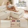 VASAGLE Ecksofa, modulares Sofa 244 cm breit, vakuumverpackt, Schlafsofa, keine Montage erforderlich, mit großer Chaiselongue rechts, für Wohnzimmer, Gästezimmer, cremeweiß Bild 3