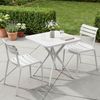 Gartenmöbel-Set KLARA mit 2 Stühlen - 190x72x82cm, Kunststoff, Weiß | Balkonset Gartenset Tisch mit Stühlen Bistroset Outdoor Bild 4