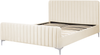 Bett mit Lattenrost LUNAN 160 x 200 cm Samtstoff Helles Beige Bild 4