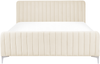 Bett mit Lattenrost LUNAN 160 x 200 cm Samtstoff Helles Beige Bild 5