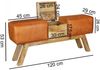 Sitzbank Bank BULL Massivholz Echtleder Braun mit Box 120x29x53cm Bild 2