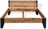 vidaXL Massivholzbett Akazie Stahl 152x203 cm 281453 Bild 2
