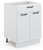 Badschrank Fame-Line Weiß Landhaus 60 x 82 cm mit Schublade, ohne Arbeitsplatte Vicco Bild 5