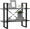 vidaXL Bücherregal 2 Fächer Grau 80x30x70 cm Holzwerkstoff 806449 Bild 3