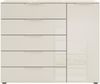 rauch Schubkastenkommode Kommode Türkommode Sideboard Kombikommode FLIPP mit Glasfront (Breite 120 cm mit 2 Einlegeböden), 1-türig, 5 Schubladen, Soft-Close-Funktion, Oberboden und Front Glas Bild 3
