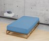 Biberna Jersey-Spannbetttuch, 100 % Baumwolle, Azurblau, 1x 90x190 cm - 100x200 cm Bild 3