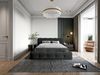 Polsterbett Doppelbett AURORA 180x200cm Komplettset in Stoff Boston Schwarz Bild 2