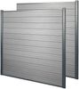 WPC-Sichtschutz Sarthe, Windschutz Zaun, Alu-Pfosten ~ 2er Set, 3,75m grau Bild 2