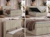 Boxspringbett INERO 180x200 mit Matratze H3 und Topper T25, 7-Zonen-Multipocket-Kern, zwei Bettkästen, Doppelbett, gepolstert Kopfteil - Beige Velvet Bild 2