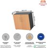 Rheinland Möbel Flügeltürenschrank Cabino 80×42×75 cm – abschließbarer Aktenschrank 2OH in Graphit/Buche mit 110° Drehtüren & Metallgriff Bild 2