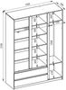 Selsey 'Bemmi' Kleiderschrank mit 3 Türen, Kleiderstange und 2 Schubladen, Kaschmirgrau, 150 cm Bild 5