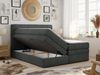 Boxspringbett mit Kopfteil und Topper, Polsterbett - LUKA-KING - 180x200cm - Dunkelgrau Stoff - H4 Bild 2