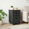 vidaXL Rollschrank Mit Rad Grau 34 x 39 x 56 cm Massives Kiefernholz 42028342 Bild 3