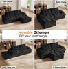 Patbrela Ecksofa Couch L-Form,Sofa Samtstoff Vierersofa mit Liegefläche, Modulares 85-Zoll-Wohnzimmer-Sofaset,Groß und bequem Bild 4