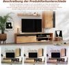 Merax 140*35*39cm TV Wohnwand-set (Komplett-Set, 3-St), Mediawand inkl. TV-Board, Standregal und Wandregal, TV Wohnzimmermöbel-Set, modernes TV-Schrank, stehend und hängend, Holzfarbe + Schwarz Bild 5