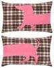 pad home design concept gmbh Kissenhüllen Kissenhülle - DACKEL TARTAN - dunkelbraun/pink Bild 4