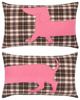 pad home design concept gmbh Kissenhüllen Kissenhülle - DACKEL TARTAN - dunkelbraun/pink Bild 2