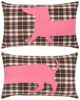 pad home design concept gmbh Kissenhüllen Kissenhülle - DACKEL TARTAN - dunkelbraun/pink Bild 3