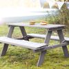 roba Kindersitzgruppe 'Outdoor+' - wetterfeste Sitzgarnitur 'Picknick for 4' - Massivholz - Grau Bild 2