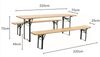 Sanotechnik Bierzeltgarnitur Set 3-teilig, Holz, Metall, Fichte natur grün, 220x70x75 cm, 220x25x45 cm Bild 2