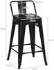 4er Set Barhocker Barstuhl Vintage stapelbar Sitzhöhe 62 cm aus Metall bis 150 kg Bild 3