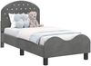 vidaXL Kinderbettgestell mit Kopfteil Dunkelgrau 70 x 140 cm Samt 42011100 Bild 2