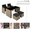 tectake Sitzgruppe Rattan-Gartenlounge für 2 bis 4 Personen, inklusive Flaschenöffner, (Loungeset Palermo, 5-tlg, für Außen in Naturfarben), widerstandsfähig, UV-beständig, mit Sicherheitsglasplatte Bild 2