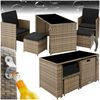 tectake Sitzgruppe Rattan-Gartenlounge für 2 bis 4 Personen, inklusive Flaschenöffner, (Loungeset Palermo, 5-tlg, für Außen in Naturfarben), widerstandsfähig, UV-beständig, mit Sicherheitsglasplatte Bild 4