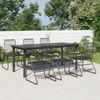 vidaXL 7-tlg. Garten-Essgruppe Schwarz PVC-Rattan 3060277 Bild 1