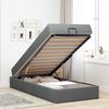 vidaXL Bettgestell mit Matratze 2 pcs Dunkelgrau Stoff 3399453 Bild 4