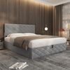 Merax Polsterbett, 140*200cm, Doppelbett Hydraulisches Funktionsbett mit Lattenrost und Stauraum, Einfach und elegant, Grau Bild 3
