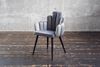 KAWOLA Stuhl FREJA Esszimmerstuhl Velvet grau Fuß schwarz 85 x 56 x 58 cm Bild 2