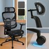 CLP Bürostuhl Beresford ergonomisch mit Fußablage Meshbezug atmungsaktiv,schwarz Bild 5