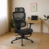 CLP Bürostuhl Beresford ergonomisch mit Fußablage Meshbezug atmungsaktiv,schwarz Bild 3