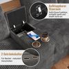U-Form Ecksofa in Grau mit USB-Ladestation, flexiblen Hockern, großzügigem Stauraum, 315cmx81cmx135cm Bild 4
