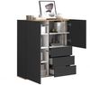 OTTO home Highboard GARDA,Kommode, Made in Italy, Breite 102 cm, Höhe 110 cm, grifflos (1 St), 3 Türen, 3 Schubladen, grifflos Breite 102 cm, anthrazit/eiche matt Bild 4
