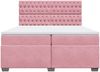 vidaXL Boxspringbett mit Matratze Rosa 200x200 cm Samt 3291013 Bild 4