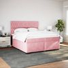 vidaXL Boxspringbett mit Matratze Rosa 200x200 cm Samt 3291013 Bild 3