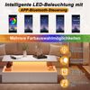 LED-Couchtisch Weiß Hochglanz 90x55x41 cm, moderner Wohnzimmertisch mit Beleuchtung Bild 4
