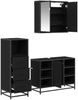vidaXL Badezimmermöbel-Set 3 pcs Schwarz Eichen-Optik Holzwerkstoff 3402526 Bild 5