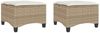vidaXL Gartenhocker mit Kissen 2 Stk. Beige 55x55x36 cm Poly Rattan 4108250 Bild 2