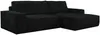 Vente-unique - AMELIA Sofa SamtStoff Schwarz - B 167 cm x H 85 cm x L 267 cm Bild 4