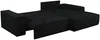 Vente-unique - AMELIA Sofa SamtStoff Schwarz - B 167 cm x H 85 cm x L 267 cm Bild 5